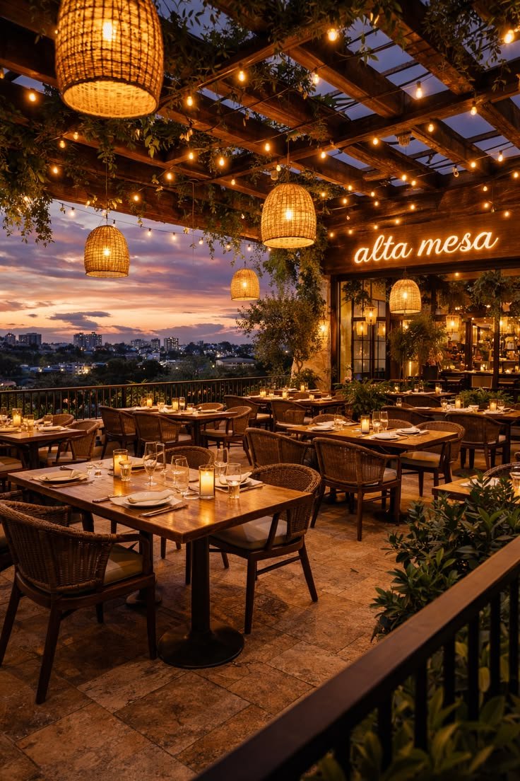Rooftop dining terrace
